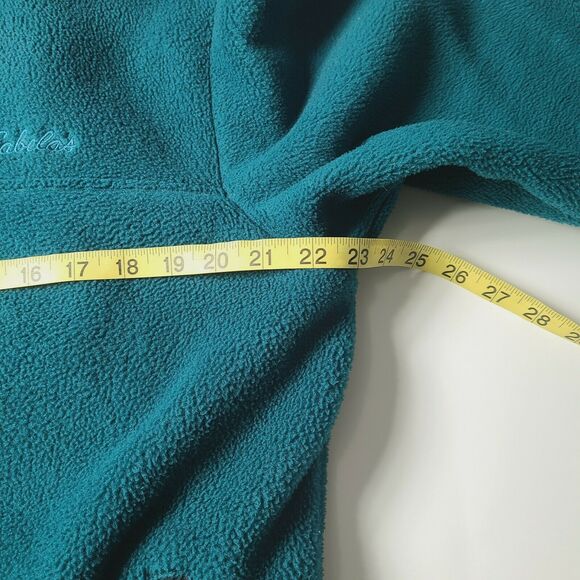 Vtg USA Cabelas Fleece Polartec Jacket Zippered Men's Size Large 90's Teal Green - Picture 8 of 9